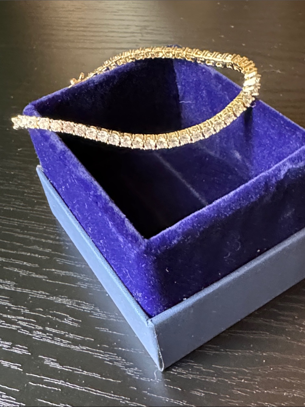 Elegant Gold Tennis Bracelet with Clear Stones - Women's Jewelry
